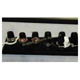 GROUP OF 6 LADIES STERLING SILVER RINGS