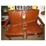 GROUP OF 2 LEATHER OFFICE CHAIRS