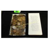 GROUP OF US WHEAT PENNIES AND STUDEBAKER TOKENS