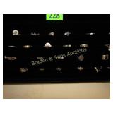 GROUP OF 24 STERLING SILVER RINGS SZ 5