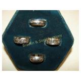 GROUP OF 4 STERLING SILVER RINGS SZ 8