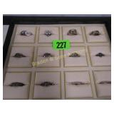 GROUP OF 12 STERLING SILVER RINGS SZ 9