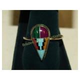 LADIES NATIVE AMERICAN STYLE STERLING SILVER RING