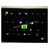 GROUP OF 26 STERLING SILVER RINGS SIZE 7 & 8