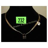 LADIES 10 STRAND LIQUID SILVER NECKLACE WITH