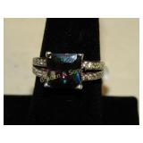 LADIES STERLING GEMSTONE RING SZ 9