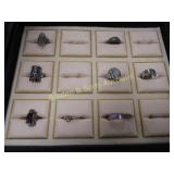 GROUP OF 8 STERLING SILVER RINGS