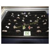 GROUP OF 34 LADIES STERLING SILVER RINGS