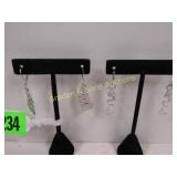 GROUP OF 4 PAIR OF LADIES STERLING SILVER EARRINGS