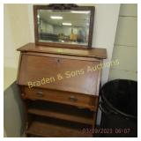 ANTIQUE SECRETARY WITH MIRROR