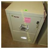 USED TWO DRAWER FIREPROOF FILE CABINET WITH KEYS