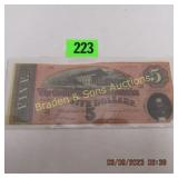 CONFEDERATE STATES OF AMERICA 1864 $5.00