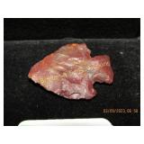 NATIVE AMERICAN STEMMED POINT. MADE FROM RED