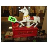 VINTAGE CAST IRON PENNY BANK