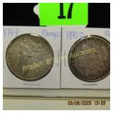 US 1879-P AND 1890-O MORGAN SILVER DOLLARS