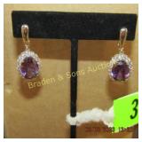 LADIES STERLING SILVER AND PURPLE AMETHYST