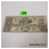 OBSOLETE CANAL BANKING CO. $5.00 CURRENCY NOTE