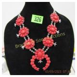 NATIVE AMERICAN STYLE SQUASH BLOSSOM NECKLACE