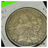 US 1891 CARSON CITY MORGAN SILVER DOLLAR