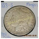 US 1883-S KEY DATE MORGAN SILVER DOLLAR