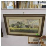 FRAMED 12" X 24" ARTIST SIGNED WINDBERG PRINT