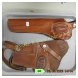 GROUP OF 2 VINTAGE LEATHER GUN HOLSTERS