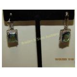 LADIES STERLING SILVER AND GEMSTONE EARRINGS