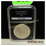 US 1884-P MORGAN SILVER DOLLAR. AU QUALITY