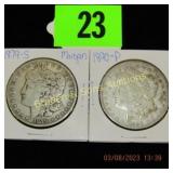 US 1879-S AND 1890-P MORGAN SILVER DOLLARS