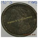 US 1890-S MORGAN SILVER DOLLAR. AU QUALITY