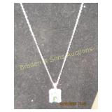 LADIES STERLING SILVER AND GEMSTONE NECKLACE