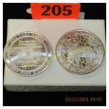 GROUP OF 2 ONE OZ SILVER ROUNDS WITH SCRIPTURE