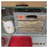VINTAGE MILK CRATE & CONOCO GREASE CAN