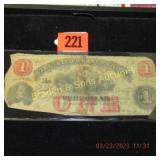 VIRGINIA $1.00 TREASURE NOTE DATED 1862