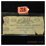 CONFEDERATE STATES OF AMERICAN $2.00 CURRENCY