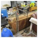 USED CLOTHES RACK AND FLOOR LAMP