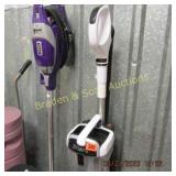 GROUP OF 2 USED SHARK VACCUUM CLEANERS.