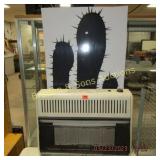 USED GAS WALL HEATER AND WALL DECORATION