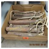 BOX OF CAST IRON WEIGHTS