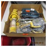 BOX OF ASSORTED POWER TOOLS