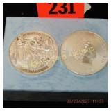 GROUP OF 2 BRITTISH 2021 ONE OZ SILVER DOLLARS