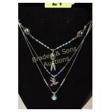 GROUP OF 3 STERLING SILVER AND TURQUOISE NECKLACES