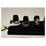 GROUP OF 6 LADIES STERLING SILVER RINGS