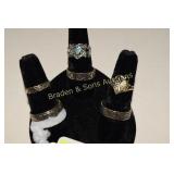 GROUP OF 6 LADIES STERLING SILVER RINGS