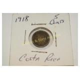 1918 COSTA RICA 5 CENT PIECE