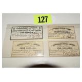GROUP OF 4 CONFEDERATE STATES OF AMERICA BONDS