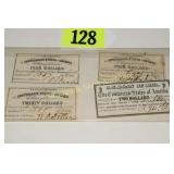 GROUP OF 4 CONFEDERATE STATES OF AMERICA BONDS