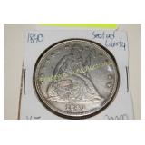 US 1840 SEATED LIBERTY SILVER DOLLAR XF QUALITY