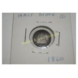 US 1860 SILVER SEATED LIBERTY HALF DIME
