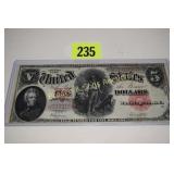 US SERIES 1907 $5 LEGAL TENDER NOTE FR #91
